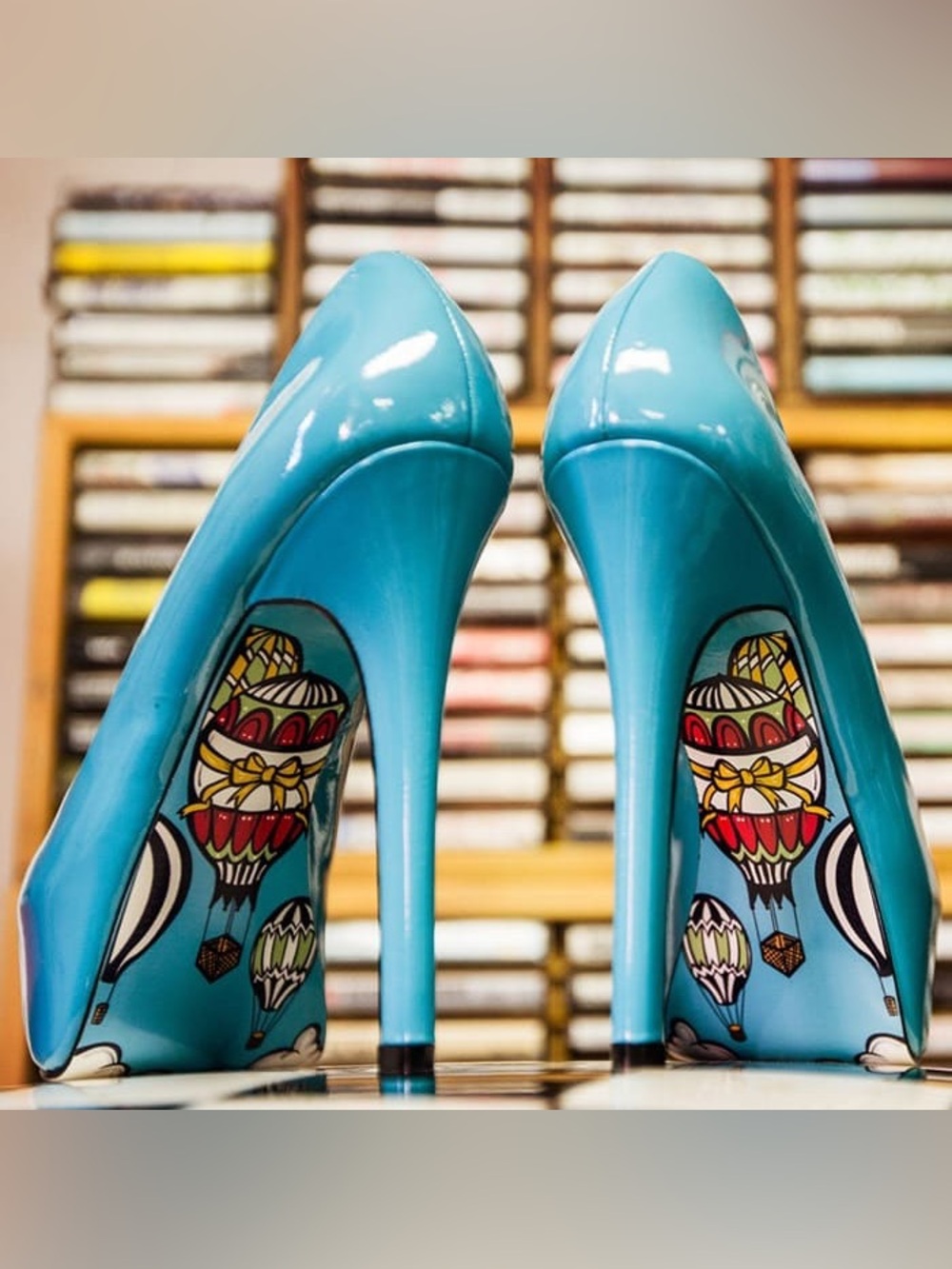 Taylor Says Sydney Glossy Patent Stiletto Pumps with Hot-Air Balloon Detail